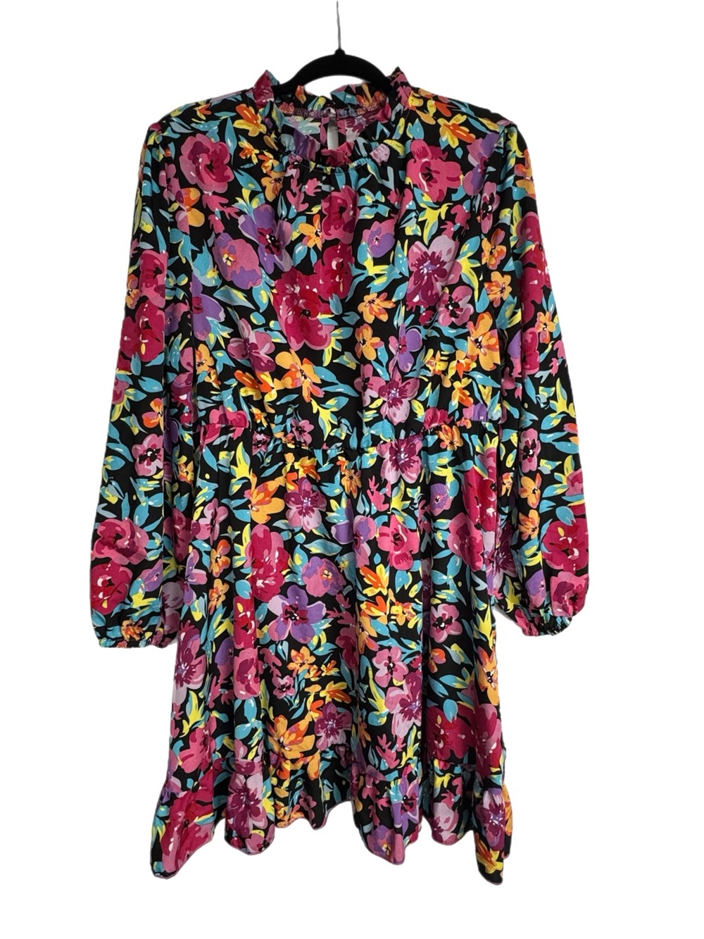 Women’s Floral Ruffle Hem Dress - Multicolor